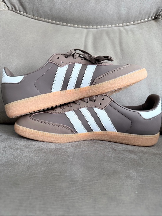 adidas Other - adidas Men’s Taupe Sneakers with White Stripes and Gum Sole